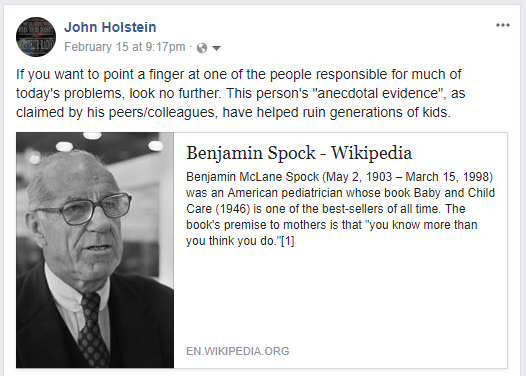 Dr. Benjamin Spock: The root of the problem.